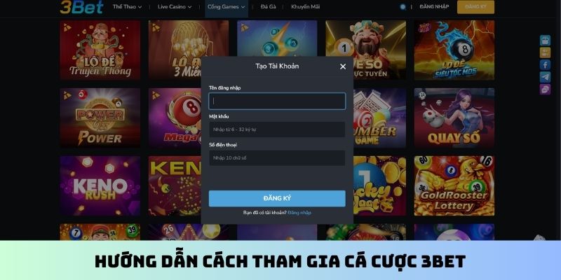 Hướng dẫn cách tham gia cá cược 3BET