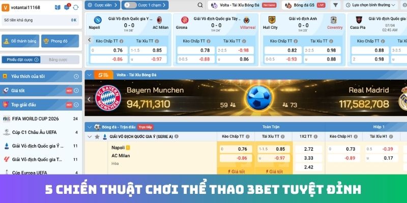 5 chiến thuật chơi thể thao 3Bet tuyệt đỉnh