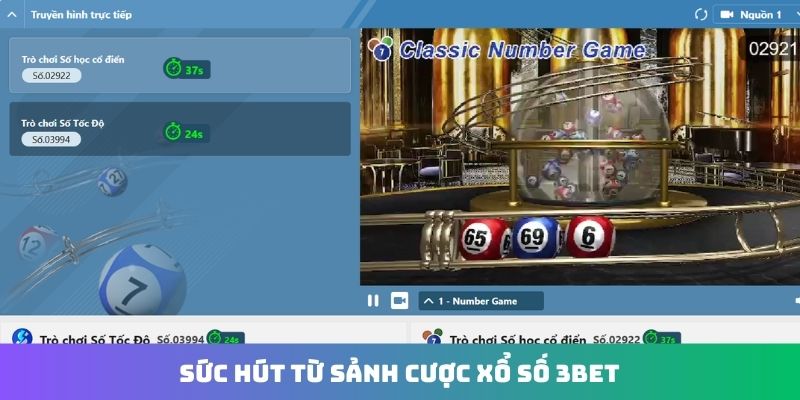 Sức hút từ sảnh cược xổ số 3Bet